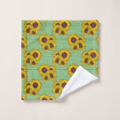 夏の水彩ひまわり バスタオルセット (ウォッシュタオル)