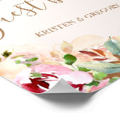 夏の水彩ガーデン フラワーのウェディング ゲストブック (角)