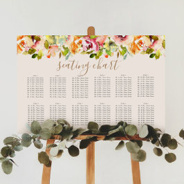 夏の水彩ガーデン フローラル シーティングチャート サイン