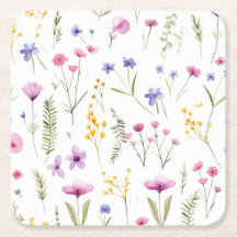 夏の水彩ワイルドフラワー