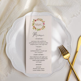 夏の水彩園フローラ結婚のメニューカード 招待状