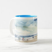 夏の水彩灯台 ツートーンマグカップ (正面左)