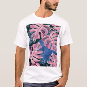 夏の水彩熱帯パタグランジーン Tシャツ
