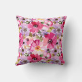 夏の水彩画の花柄パターン クッション (裏面)