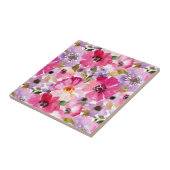 夏の水彩画の花柄パターン タイル (側面)