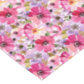 夏の水彩画の花柄パターン テーブルクロス (アングル)