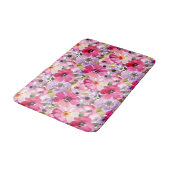 夏の水彩画の花柄パターン バスマット (アングル)