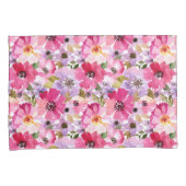 夏の水彩画の花柄パターン 枕カバー (正面右)