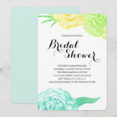 夏の水彩花 ブライダルシャワー 招待状 (正面/裏面)