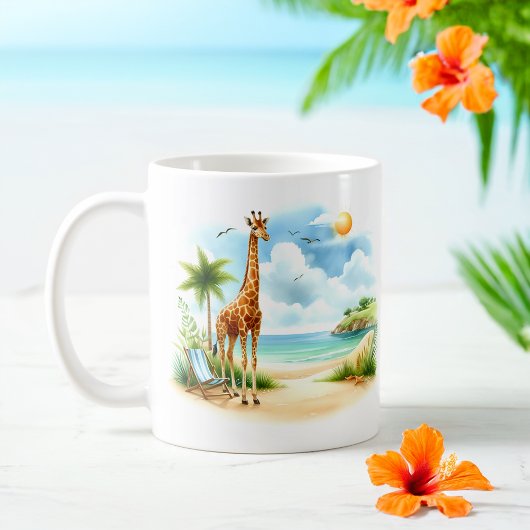 夏の水色のカエルのビーチ コーヒーマグカップ
