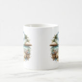 夏の水色のライオンのビーチ コーヒーマグカップ (中央)