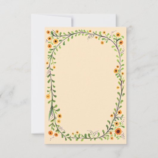 夏の水色ひまわりつる植物ベビーブックリクエスト 招待状 (裏面)