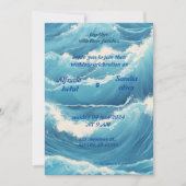 夏の水色ビーチ海ブルー結婚ズ 招待状 (正面)