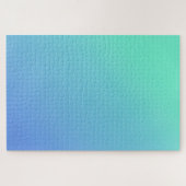 夏の水色 – 青シンプルから光ティール（緑がかった色）グラデーション ジグソーパズル (横)