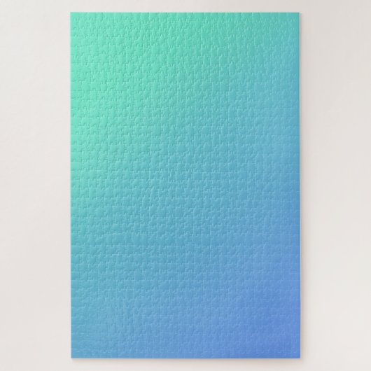 夏の水色 – 青シンプルから光ティール（緑がかった色）グラデーション ジグソーパズル (縦)