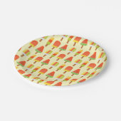 夏の氷のアイスのポピュシクルパターン ペーパープレート (アングル)