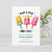 夏の氷 popsicle アイスポップ お誕生日 子供 招待状 (スタンド正面)
