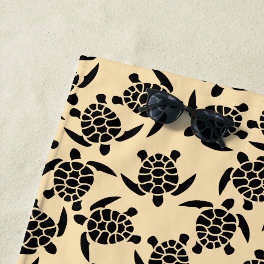 夏の沿岸スタイル繰り返し亀のパターン ビーチタオル (インサイチュ)