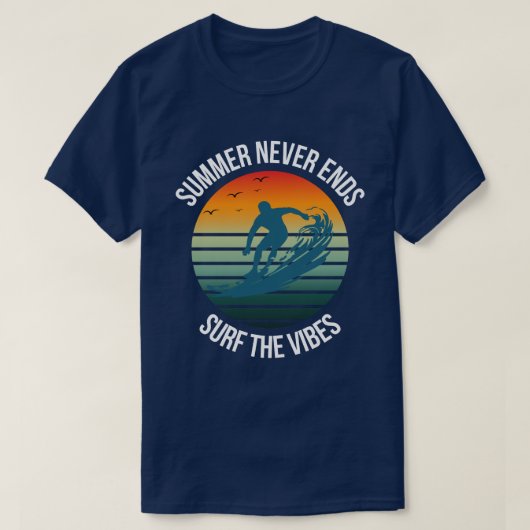 夏の波に乗る Tシャツ (デザイン正面)