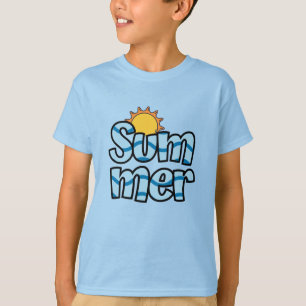 夏の波のような熱帯のタイポグラフィー Tシャツ