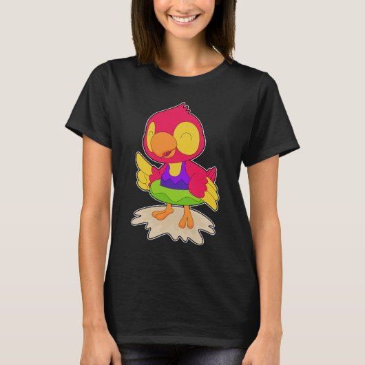 夏の浮き輪 インコの浮き輪 Tシャツ (正面)