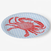 夏の海のカニピクニック ペーパープレート (アングル)