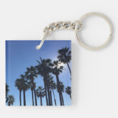夏の海のヤシの木 青い色彩写真 キーホルダー (裏面)