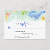 夏の海の下で赤ちゃんシャワーRSVP返信 エンクロージャーカード (正面)