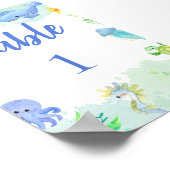 夏の海の下の赤ちゃんシャワーテーブル番号 ポスター (角)