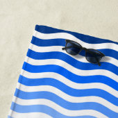 夏の海の海の波のストライプの任意一流の単語 ビーチタオル (インサイチュ)