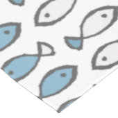 夏の海の青い白魚模様 テーブルクロス (アングル)