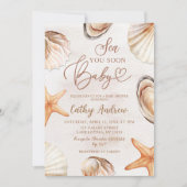 夏の海シーユー間もなく赤ちゃんシャワー 招待状 (正面)