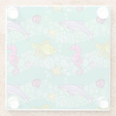 夏の海パターン ガラスコースター (裏面)