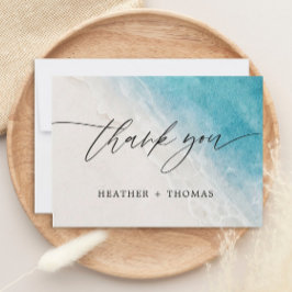 夏の海ビーチ結婚式 サンキューカード