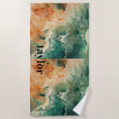 夏の海ビーチ ビーチタオル (正面)