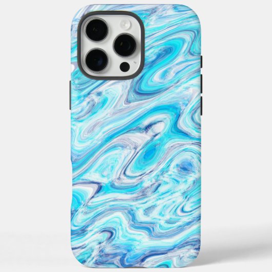 夏の海ブルーカラフル抽象芸術大理石テクスチャ Case-Mate iPhoneケース (裏面)