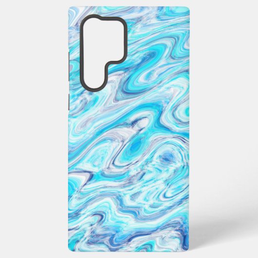 夏の海ブルーカラフル抽象芸術大理石テクスチャ SAMSUNG GALAXYケース (裏面)