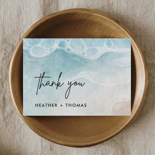 夏の海モダンビーチ結婚式サンキューカード サンキューカード