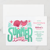 夏の海岸での招待状 招待状 (正面/裏面)