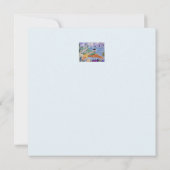 夏の海岸とフラワーフラットグリーティングカード (裏面)