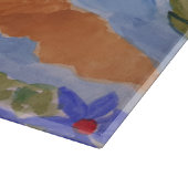 夏の海岸と花を切るボード カッティングボード (角)