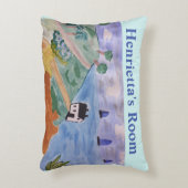 夏の海岸と花パーソナライズされた アクセントクッション (正面(垂直))