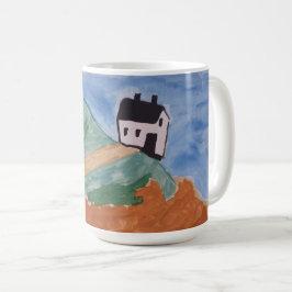 夏の海岸と花 コーヒーマグカップ