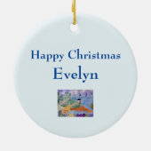 夏の海岸と花 セラミックオーナメント (裏面)