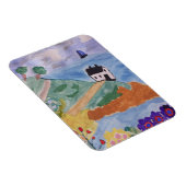 夏の海岸と花 マグネット (右側)