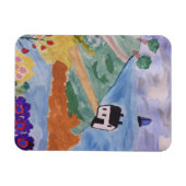 夏の海岸と花 マグネット (横)