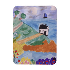 夏の海岸と花 マグネット