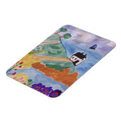 夏の海岸と花 マグネット (左側)