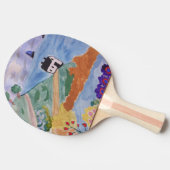 夏の海岸と花 卓球ラケット (横)