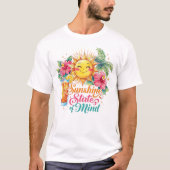 夏の海岸ビーチの名言 Tシャツ (正面)